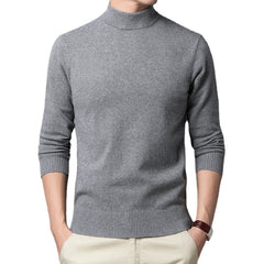 Sweater Warm Men Half Turtleneck Pullover Thickening Middle-aged Long-sleeved Top