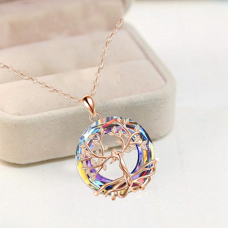 Tree of Life Round Necklace Wedding Aesthetic Jewelry