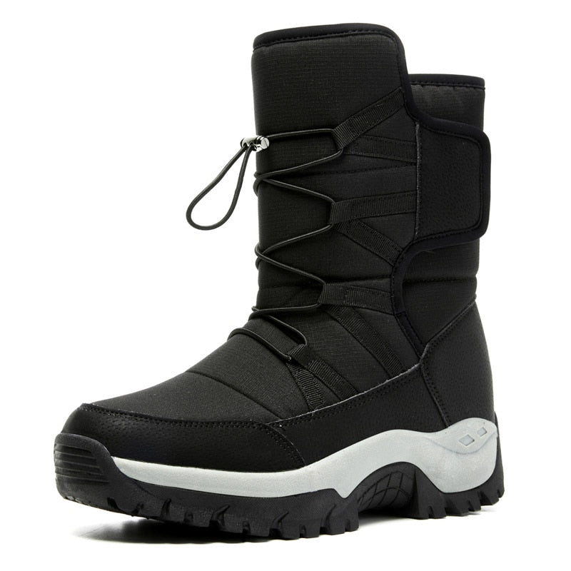 Warm Snow Boots Men Lace Up High Top Boots Waterproof Anti-Slip Ankle Boots