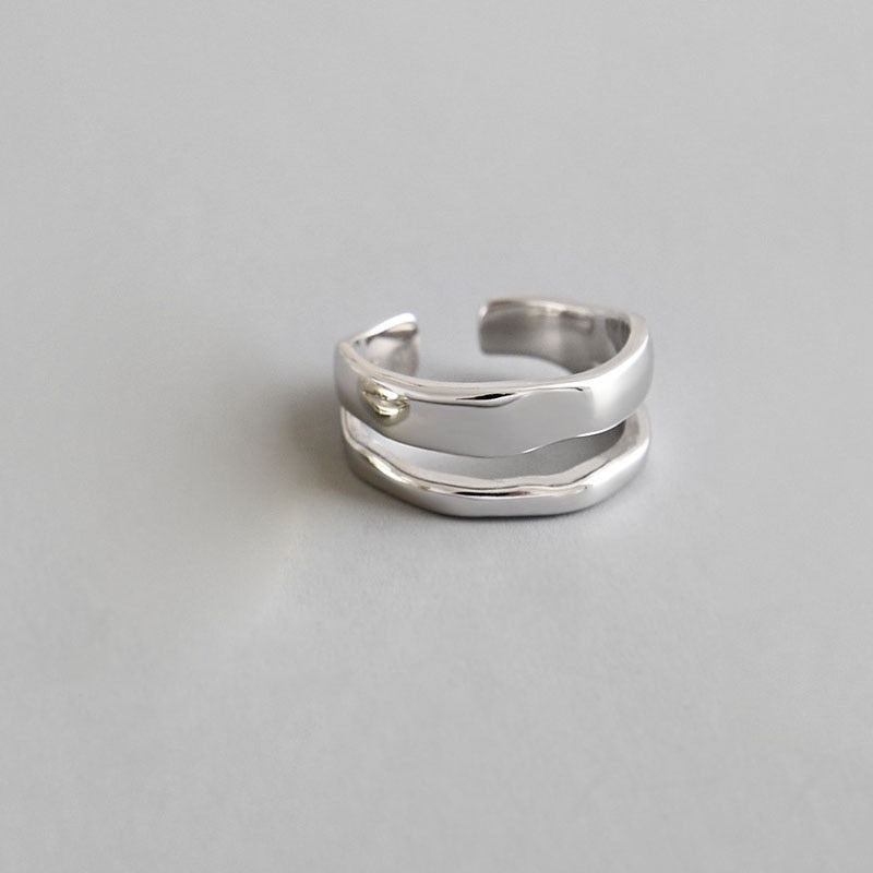 Fashion Silver Color Minimalist Irregular Twined Finger Rings