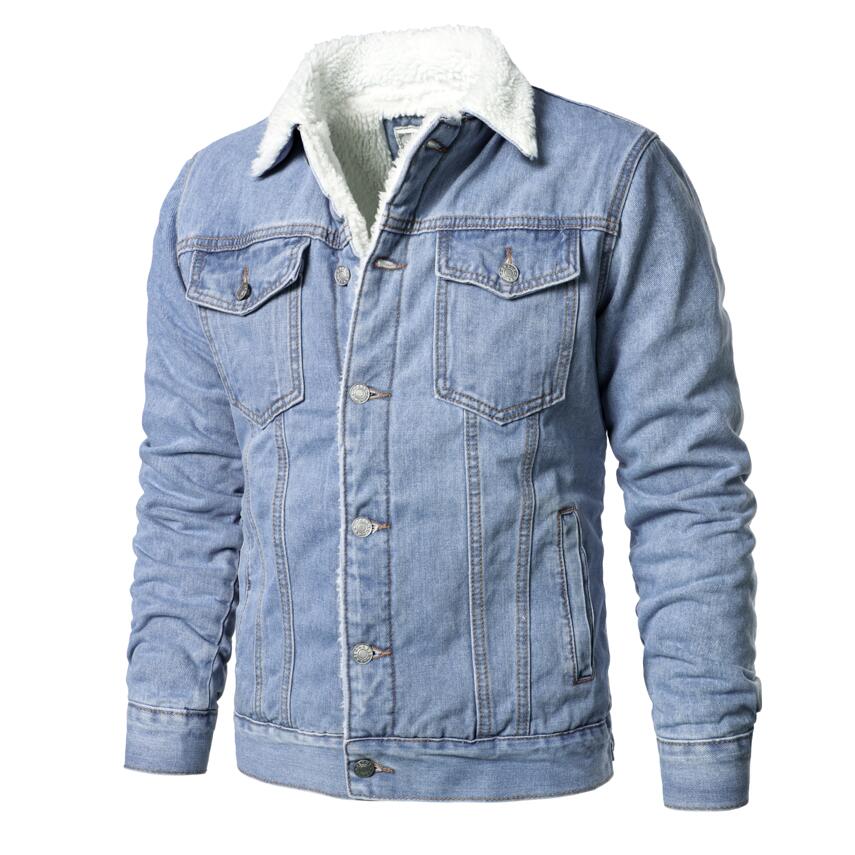 Men Denim Jackets Slim Casual Coats Thicker Winter Jean Jackets Warm Coats