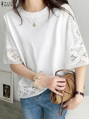 Bohemian Lace Tops Women Summer Blouses