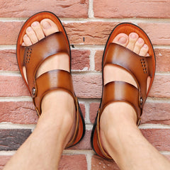 Men Sandals Outdoor Beach Sandals Flat Non-slip Soft Casual Footwear Slippers