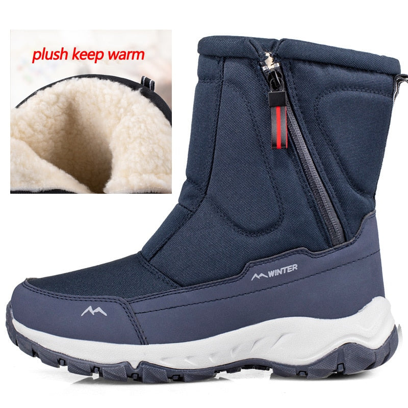 Men Boots Winter Shoes Warm Snow Boots Mid-calf Warm Shoes Boots