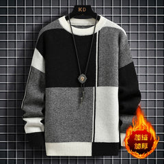 Classic Sweater Men Casual Slim Plus Thicken Warm High-Quality Sweater