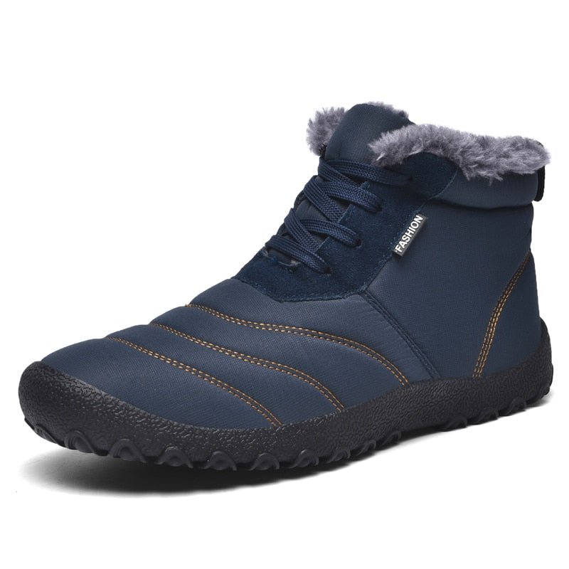 Winter Waterproof Men Snow Casual Shoes Plush Outdoor Warm Fur