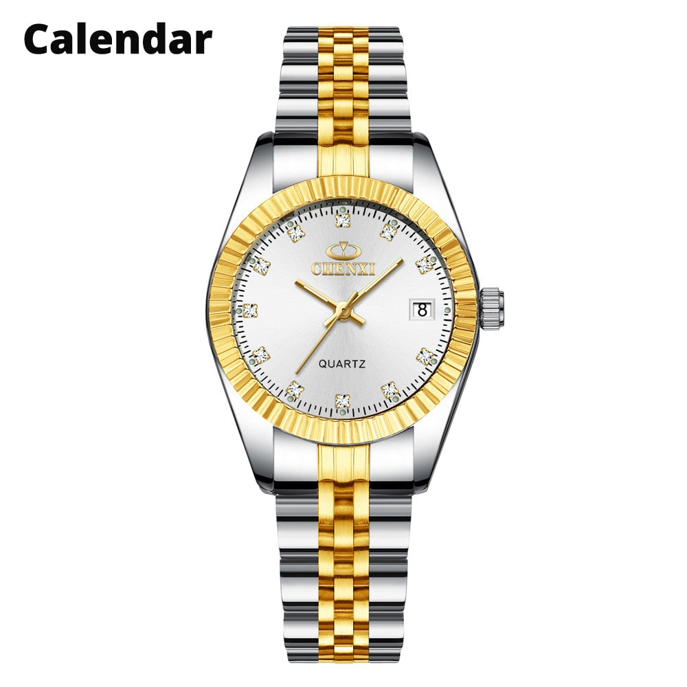 Silver Classic Quartz Female Elegant Clock Watches