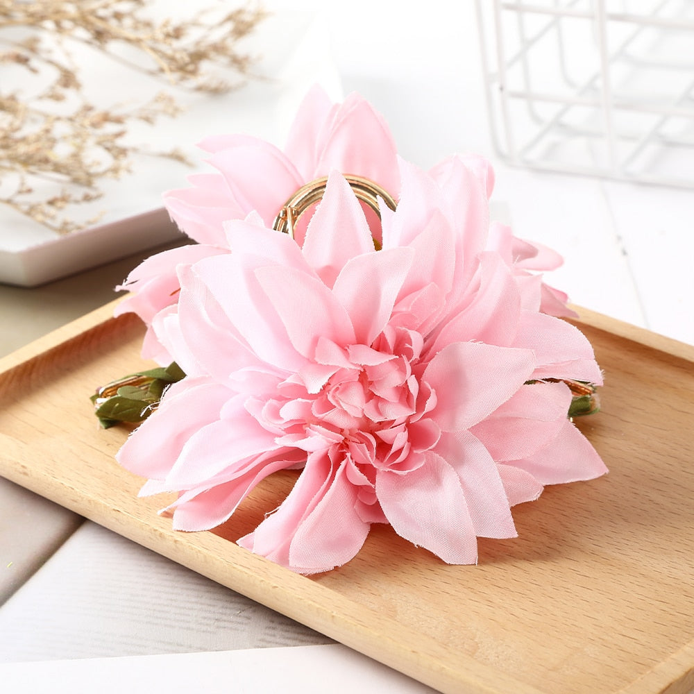 Fashion Cloth Art Rose Flower Hair Claw Women