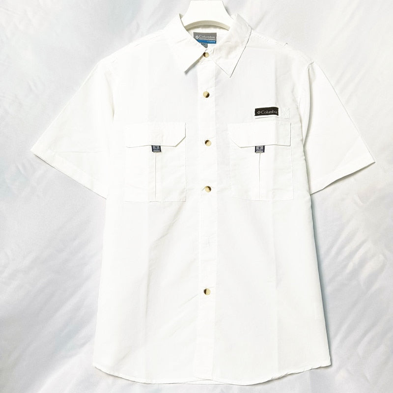 Striped Fishing Shirt Casual Shirt short Sleeve Shirts Men Loose