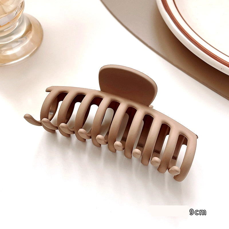 Matte Solid Hair Claw Elegant Simple Acrylic Hair Clips