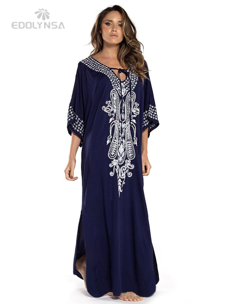 Boho Quick-drying Long Kaftan Bikini Cover-ups Retro