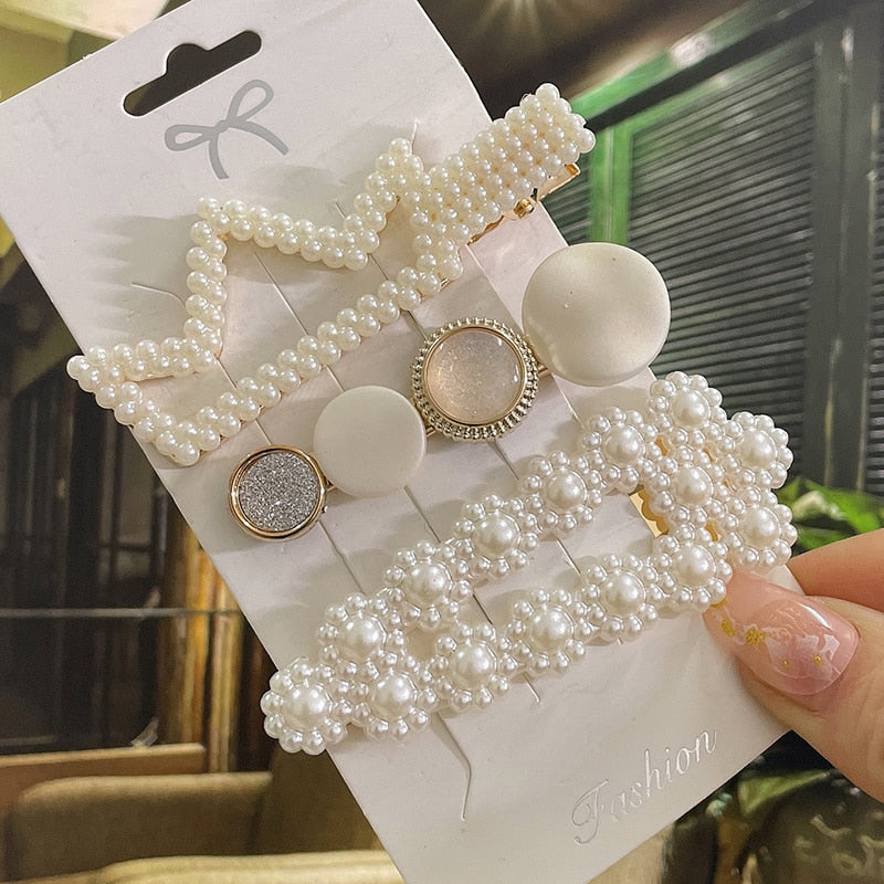 Simulated Pearl Hair Clips For Women