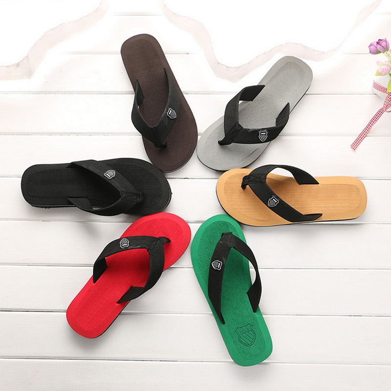 Slippers Men Flip Flops Beach Sandals Non-slip Flat Shoes Slippers Outdoor Slides