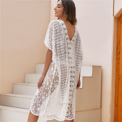 Tunics for beach Long Lace Beach Dress Women Swim Cover up