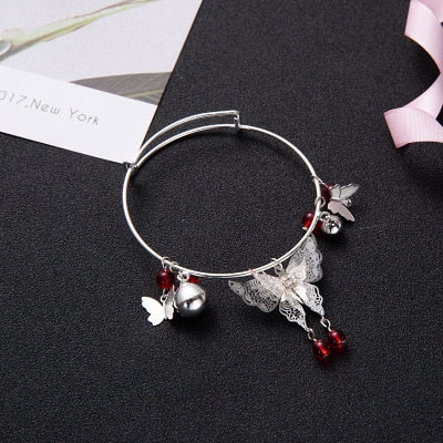 Bracelet Woman Bracelets Bells Bangles Round Vintage Silver