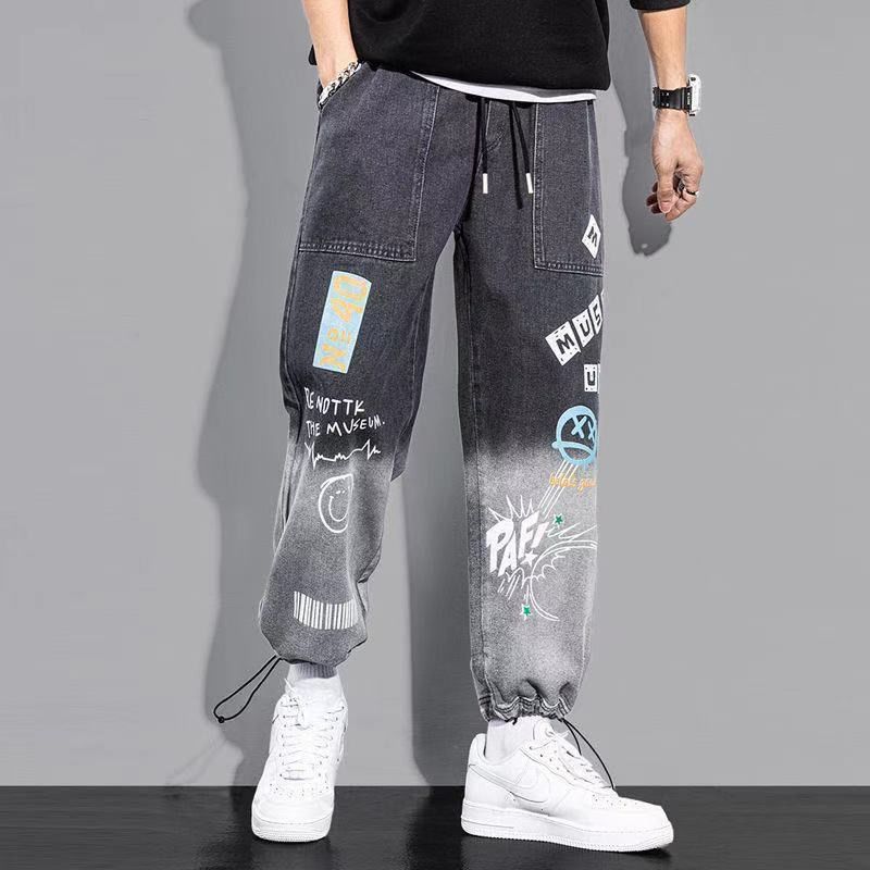 Hip Hop Pants Men's jeans Cargo Pants Elastic Harun pants Joggers Pants