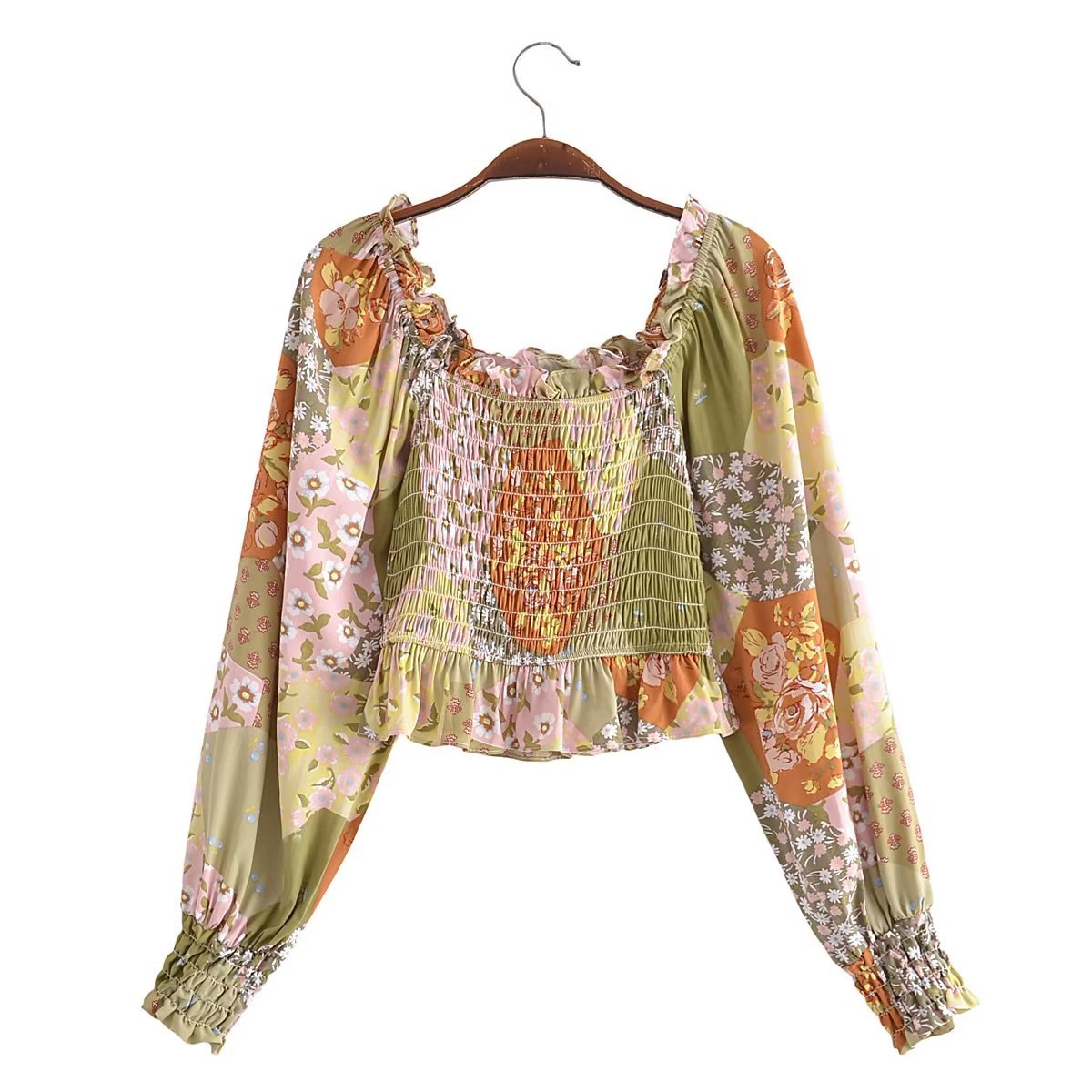 Rayon Cotton Bohemian Style Casual Women Elastic Tops