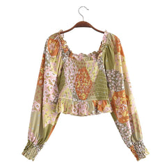 Rayon Cotton Bohemian Style Casual Women Elastic Tops