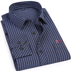 Striped Shirt Pocket Long Sleeve Shirt Slim Fit Shirt Casual Shirt Men