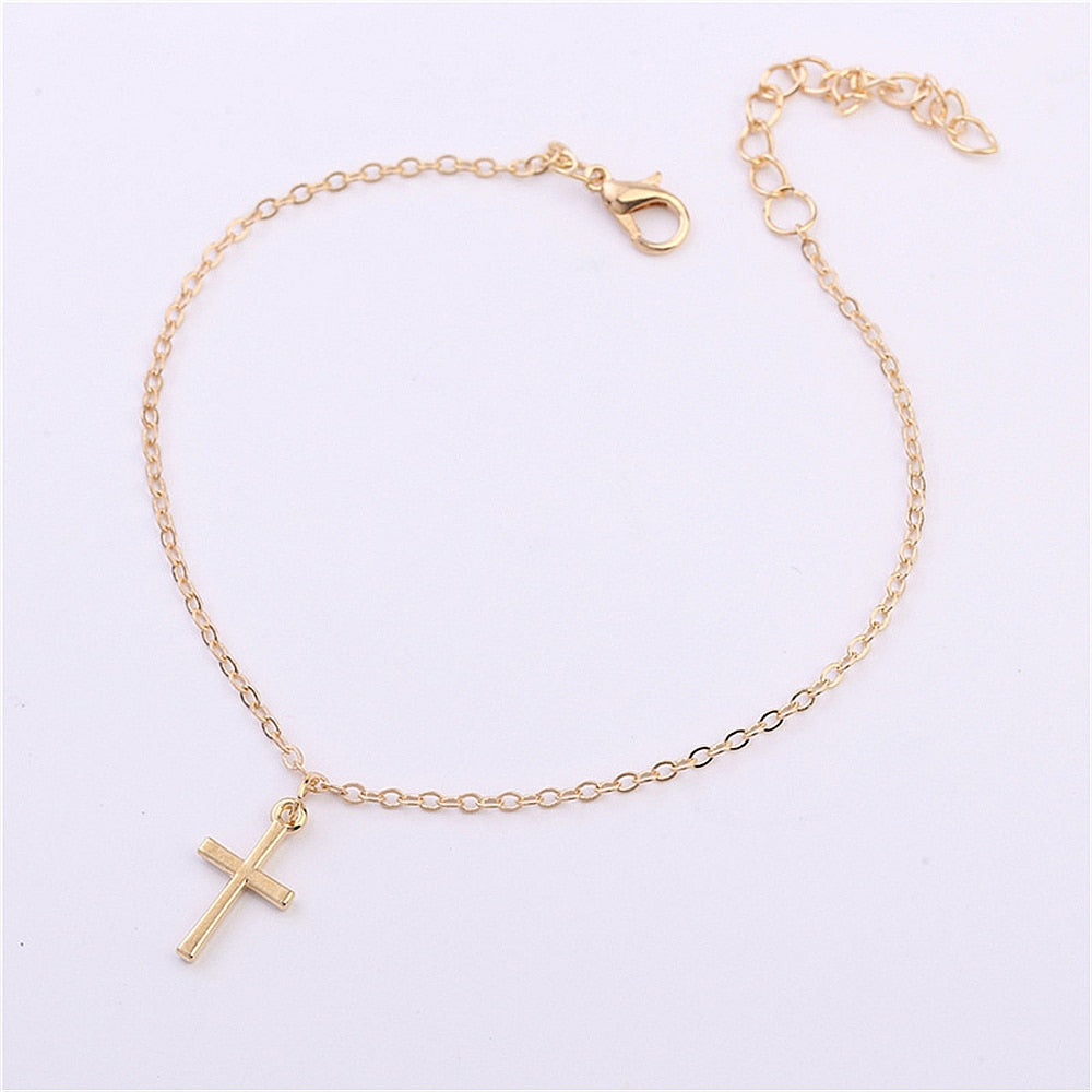 Bohemia Cross Pendant Ankle Bracelet Fashion Foot Jewelry