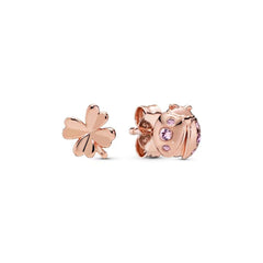 Sterling Silver Rose Gold Color pan Earrings