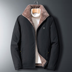 Men Winter Windproof Warm Thick Fleece Jacket Casual Coat Jacket