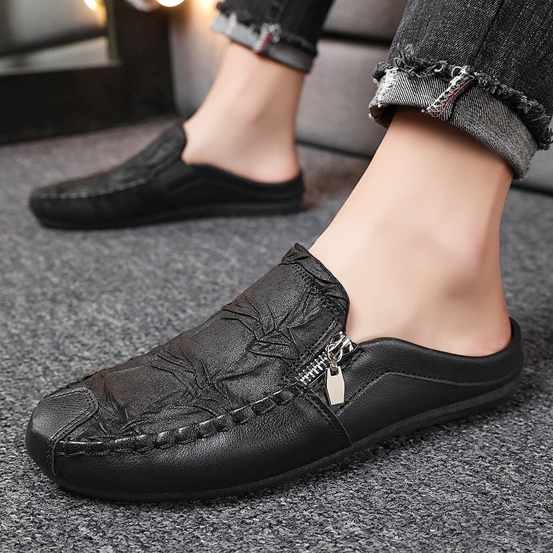 Men Half shoes Slip On Loafers Slippers Classic Lightweight Outdoor Flat