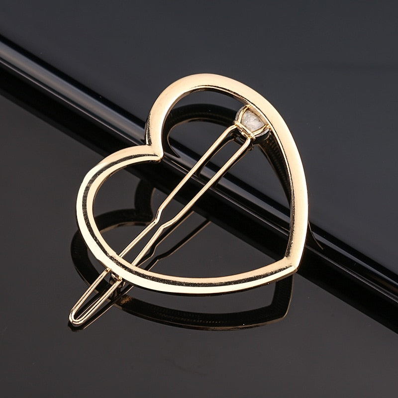 Fashion Woman Bow Hair Clip Metal Geometric Mini Hairpins