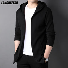 Stand Collar Zipper Jackets Men Hooded Coats