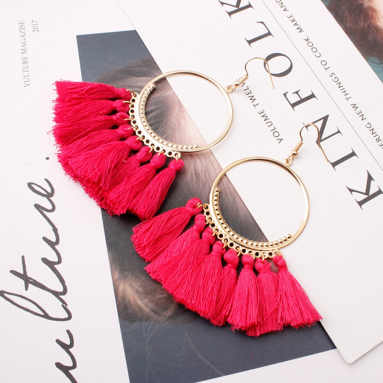 Fashion Tassel Earrings Creative Jewelry Large Hoop Earrings