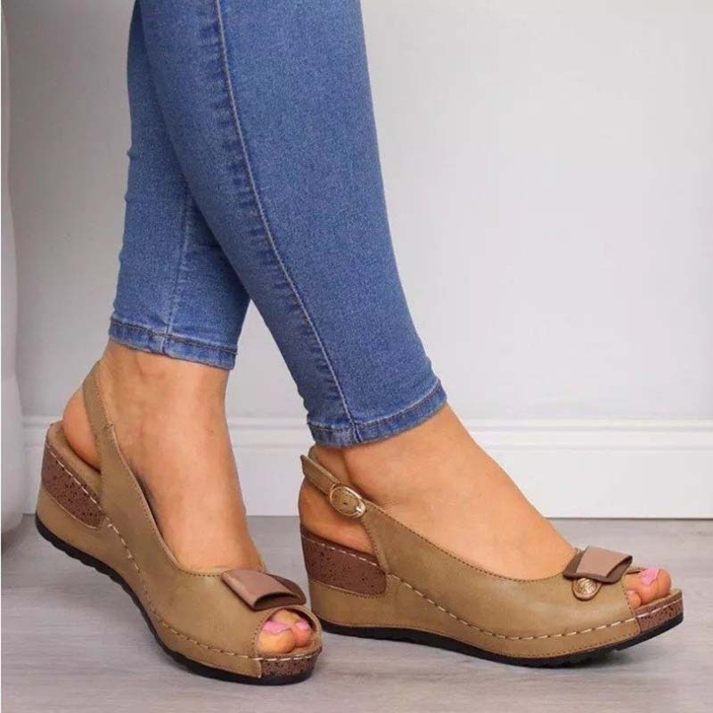 Woman Sandals Retro Wedges Summer Wedge Sandals