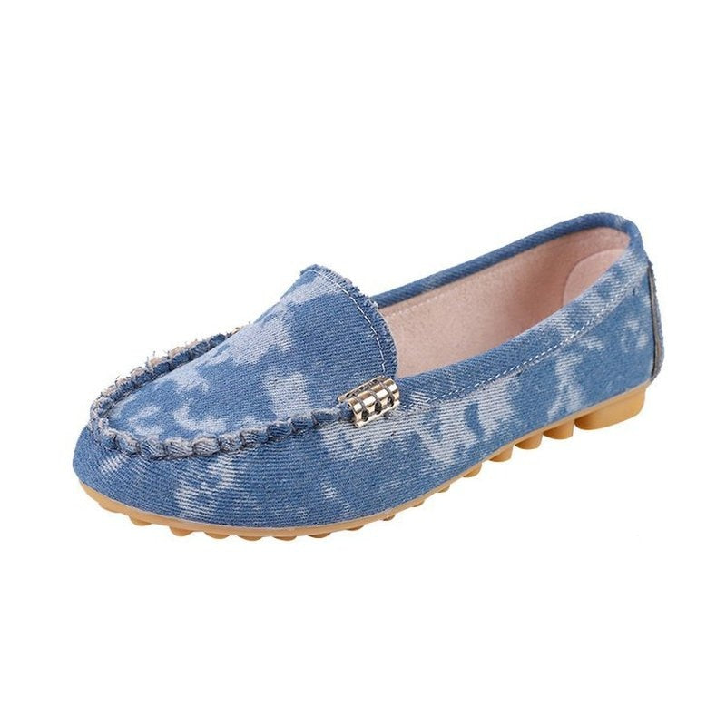 Casual Flat Comfortable Loafer Slip on Soft Round Toe Denim Flats