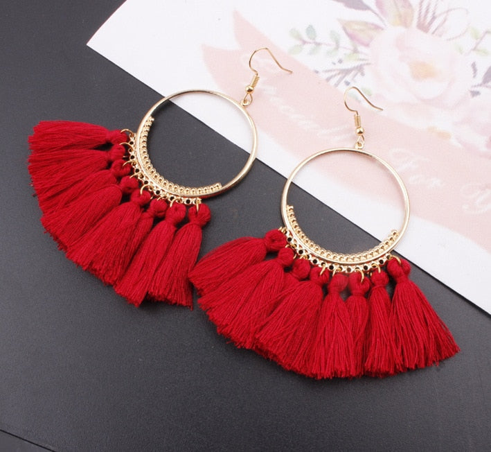 Fashion Tassel Earrings Creative Jewelry Large Hoop Earrings