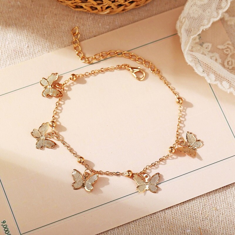 Fashion Butterfly Anklet for Women Foot Jewelry