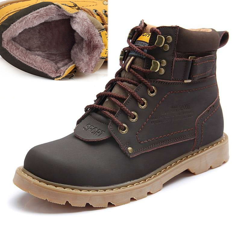 Men Ankle Snow Boots With Fur Shoes Outdoor