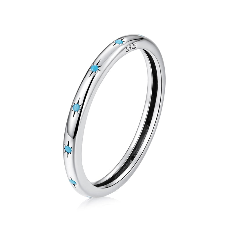 Silver Rings Zircon Simple Lucky Eye Finger Ring