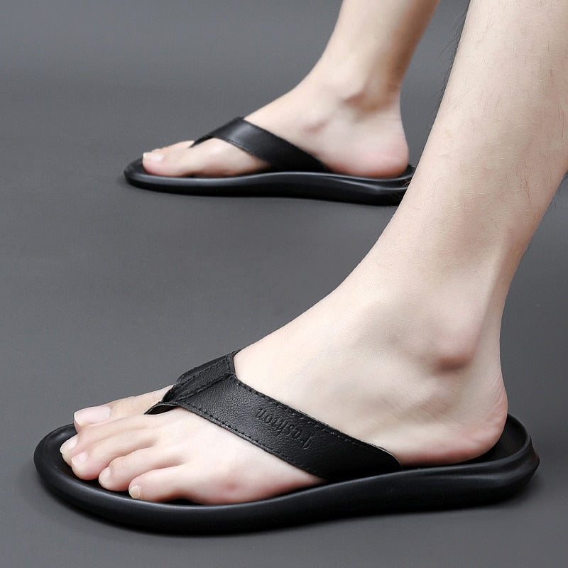 Men Flip Flops Soft Bottom Non-slip Slippers Casual Beach