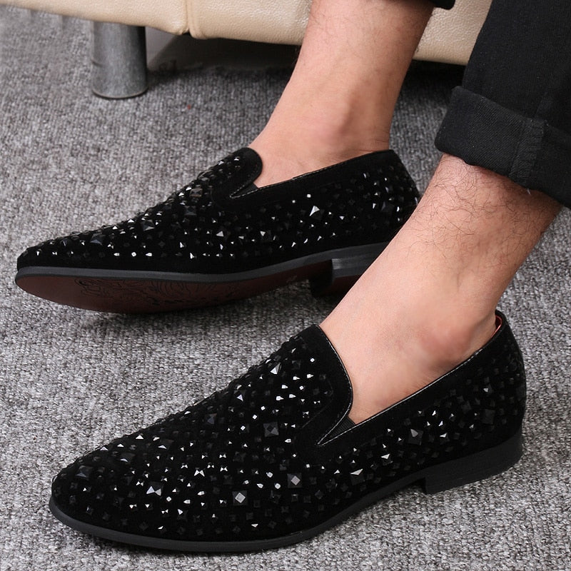 Mens Loafers Shoes Denim And Metal Casual Men Shoes Flats