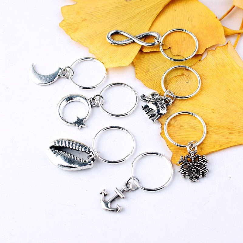 5-50pcs/bag Silver Metal Hair Rings Braid Dreadlocks Bead Hair