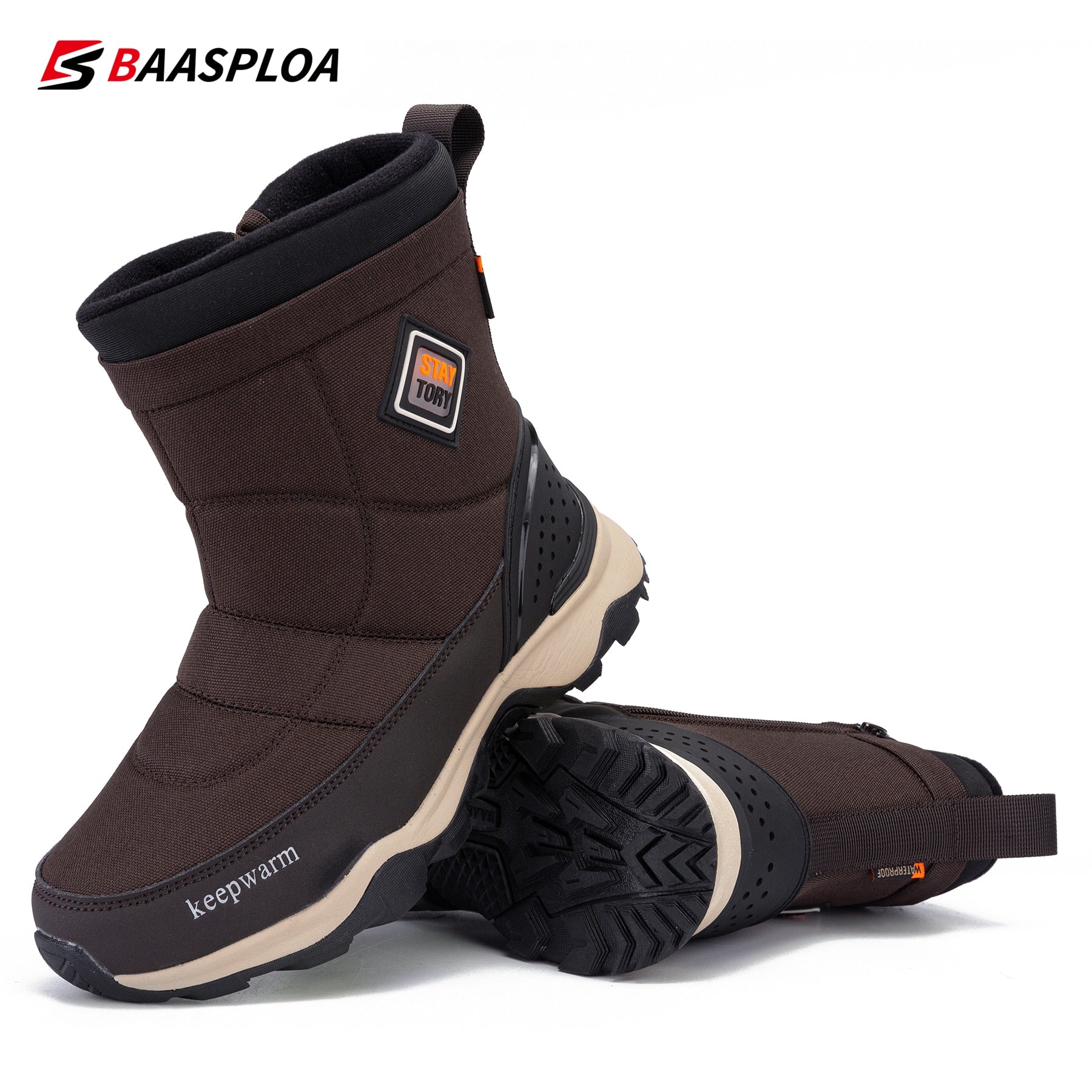 Winter Shoes Plush Boots Platform Waterproof Men Warm Snow Boots Non-Slip