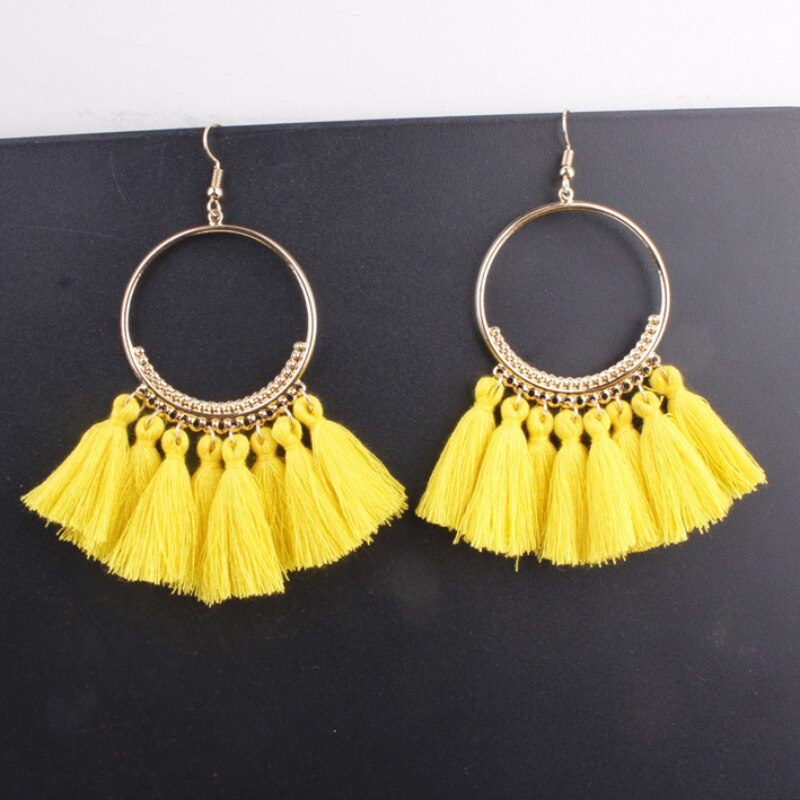 Fashion Tassel Earrings Creative Jewelry Large Hoop Earrings