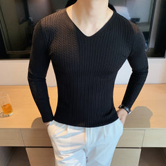 Winter Sweaters Men V-Neck Sweaters Sweater Woolen Slim