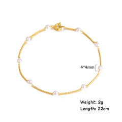 Elegant Pearl Anklet for Women Stainless Steel Anklet