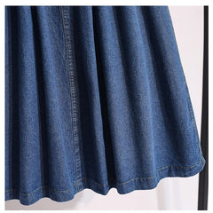 High Waist Elegant Long Denim Skirt Loose A-Line Blue Skirts