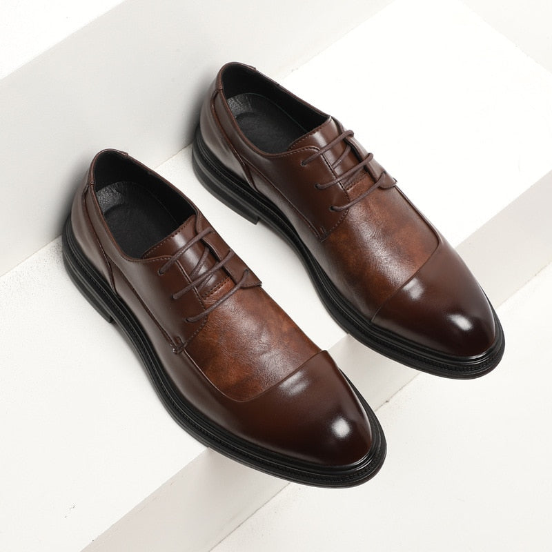 Shoes Formal Business Lace-up Full Grain Minimalist Shoes Men