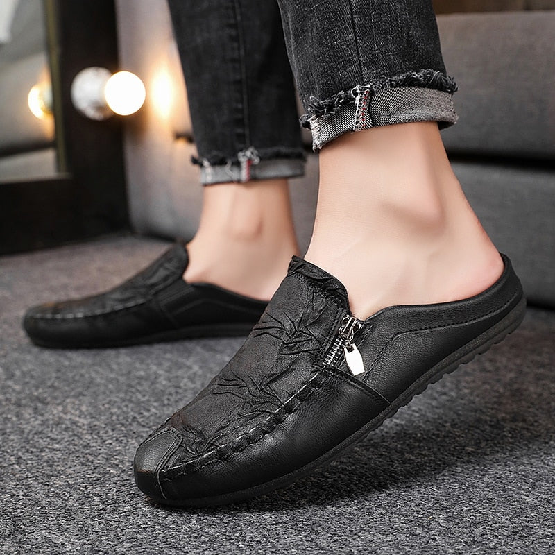 Men Half shoes Slip On Loafers Slippers Classic Lightweight Outdoor Flat