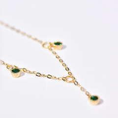 Simple Round Green Zircon Anklets