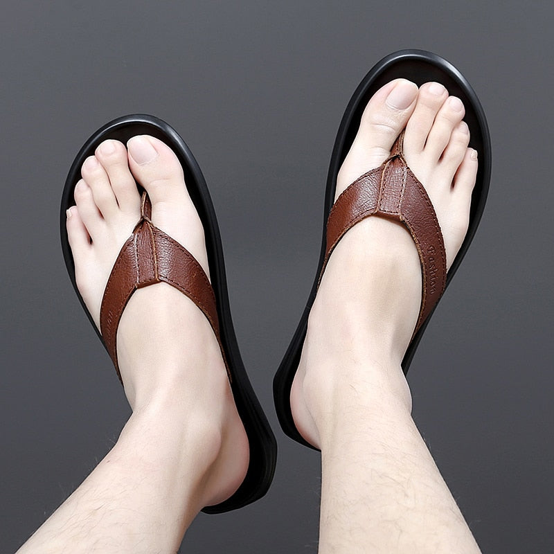 Men Flip Flops Soft Bottom Non-slip Slippers Casual Beach