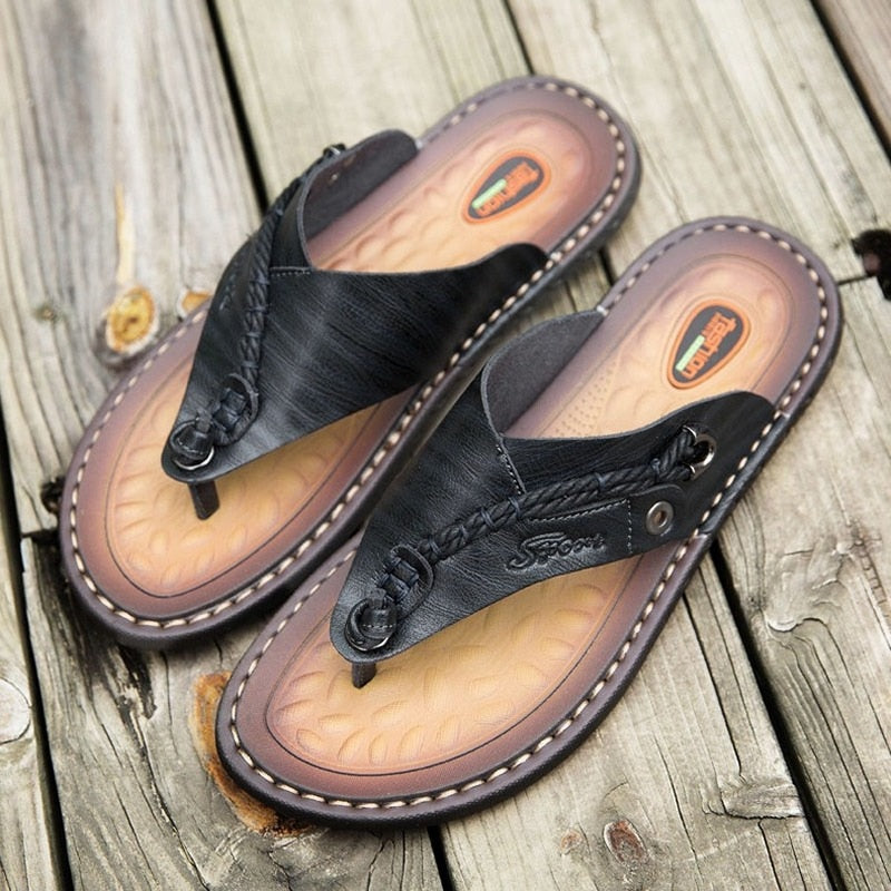 Handmade Slippers Flip-flops Outdoor Breathable Comfortable Men and Simple