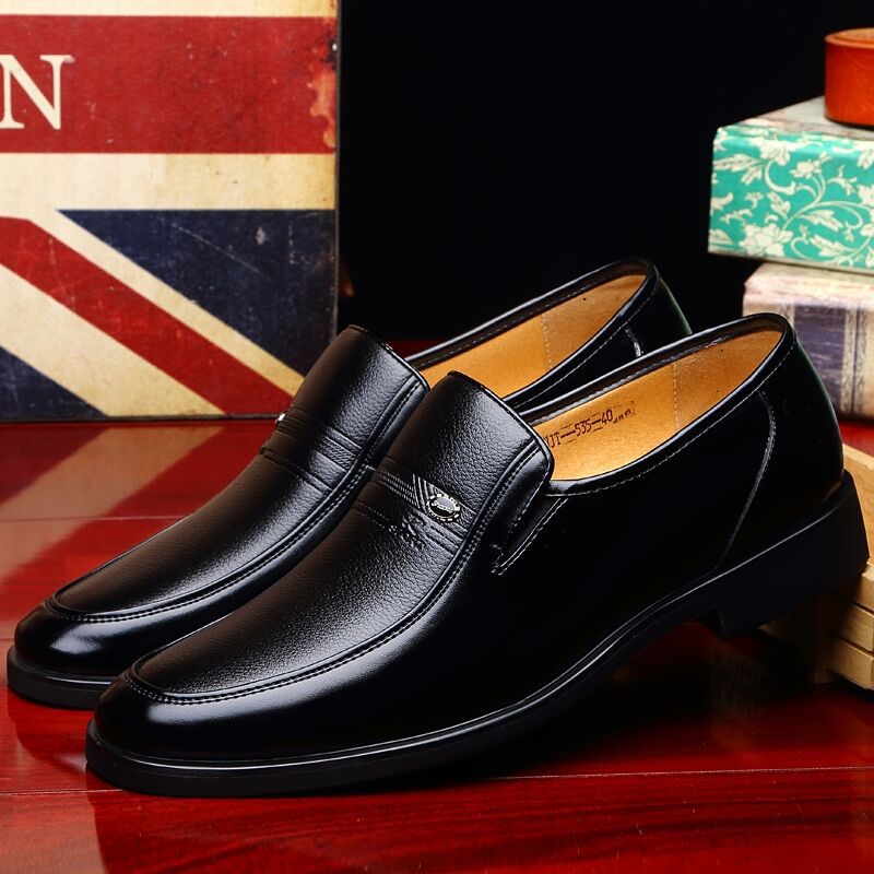 Men Formal Shoes Loafers Dress Breathable Slip on Black Driving Shoes